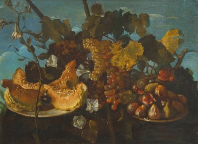 Still Life with Grapes, Figs and Marrow by Michele Pace del Campidoglio